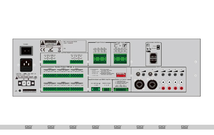 En54 Standard Zone Router 500W Class-D Amplifier Evac Alarm System En5500et