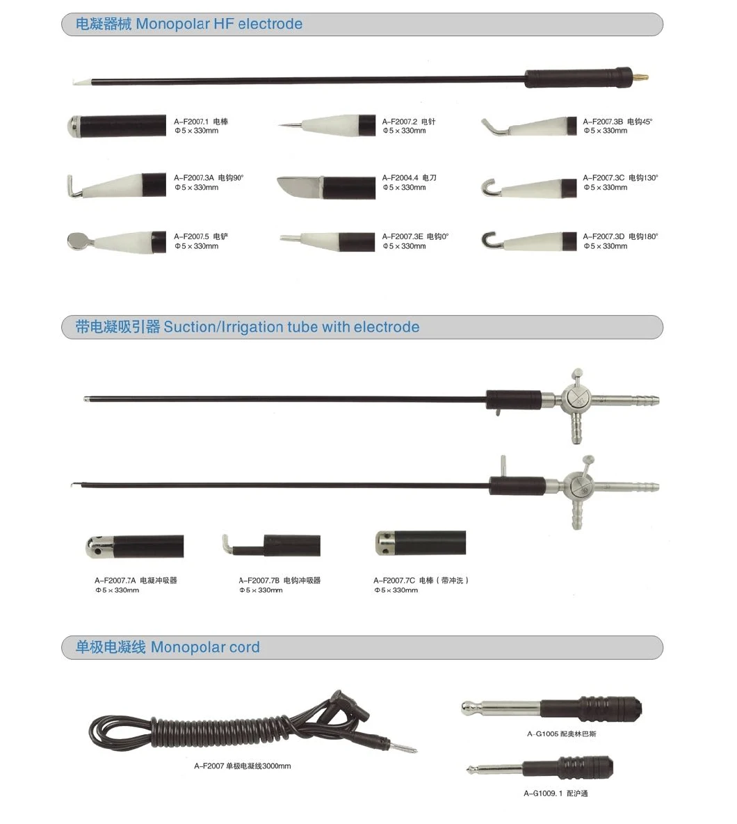 Best Sales Laparoscopic Laparoscopy Medical Surgical Instruments of Hf Monopolar Electrode Electrode Electric Coagulator Scalpal Hook Spud Knife